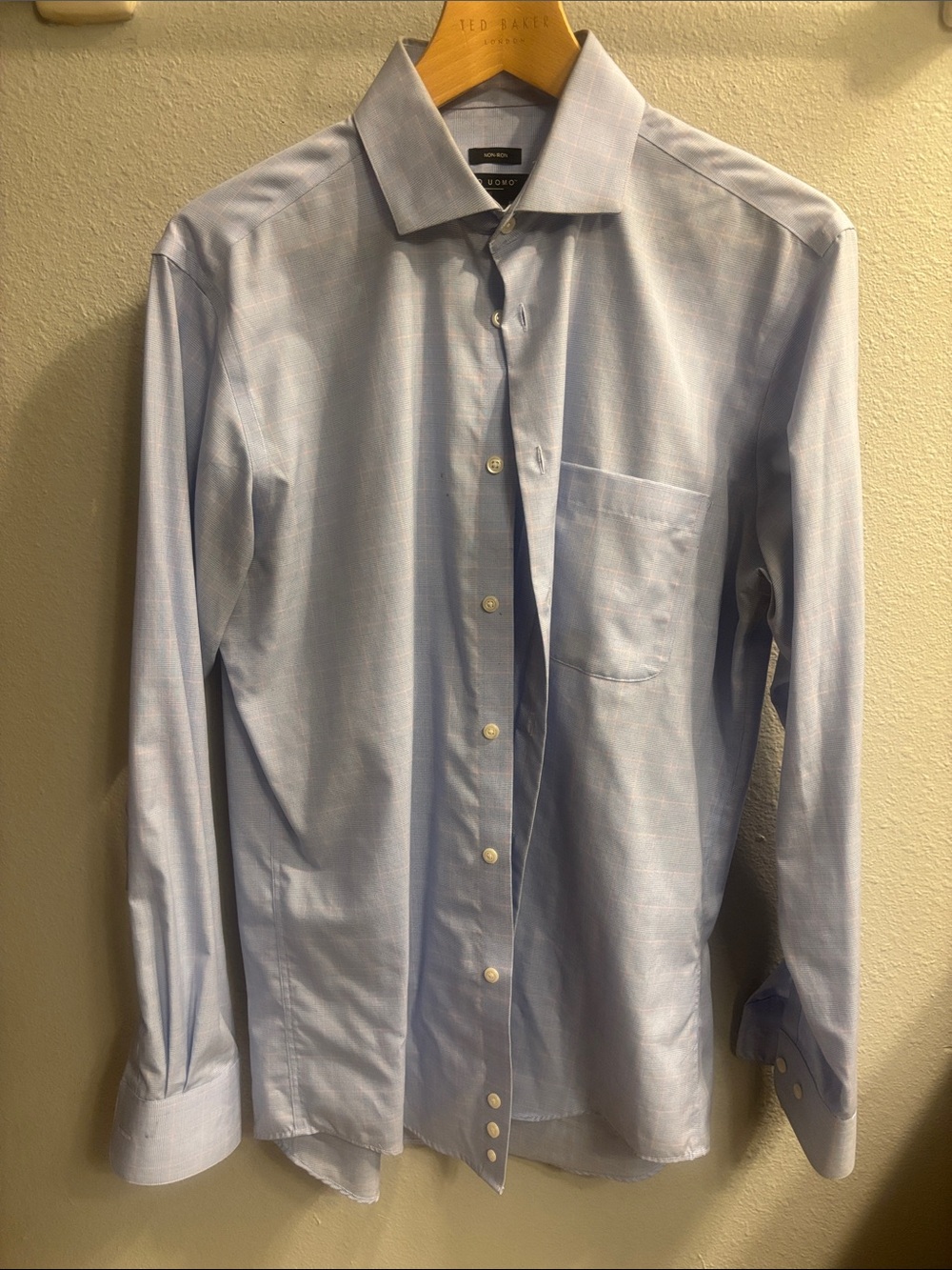 Pronto Uomo Light Blue Dress Shirt with Spread Collar